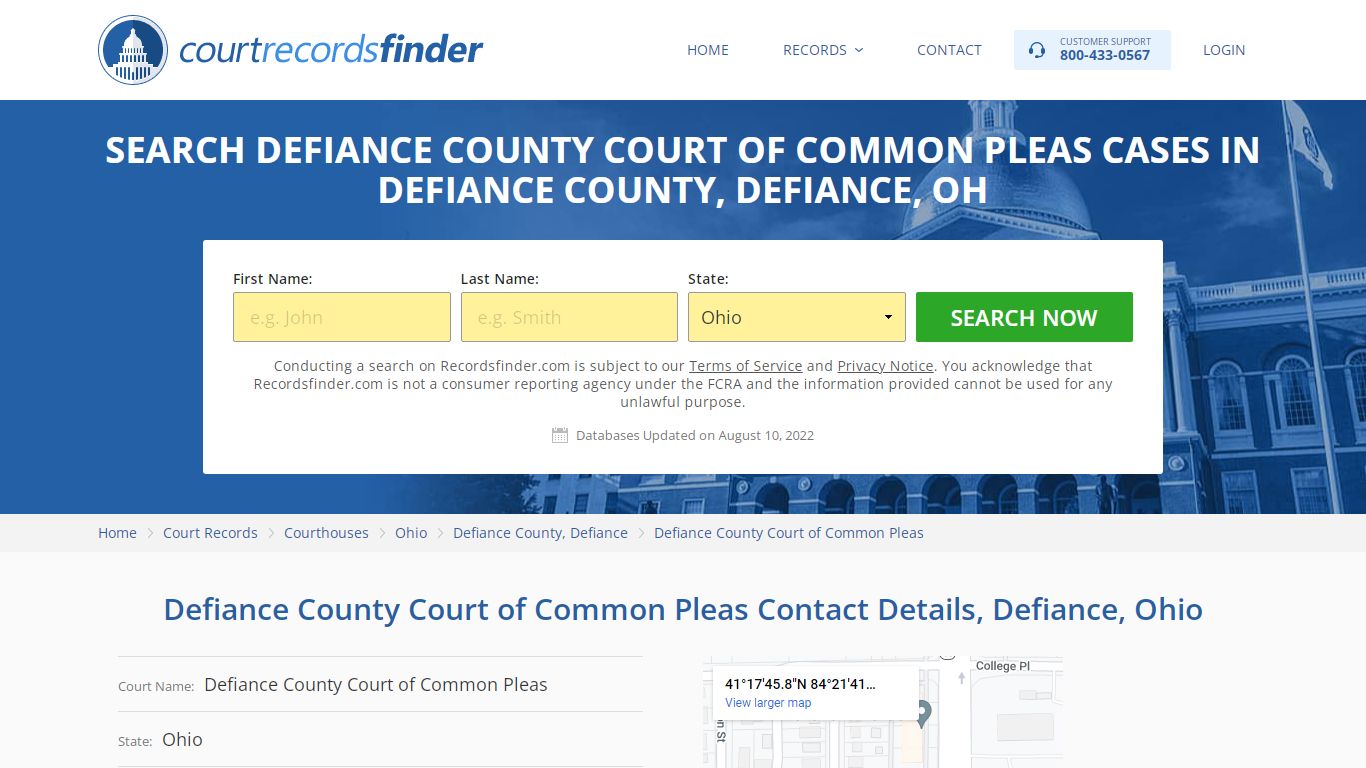 Defiance County Court of Common Pleas Case Search ...